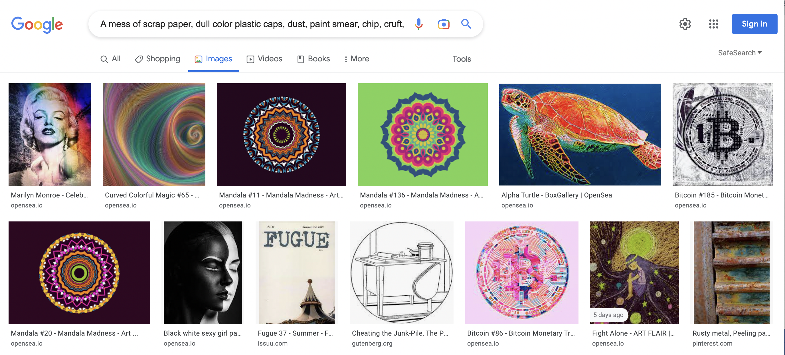 google image search results for Isaac's query.
